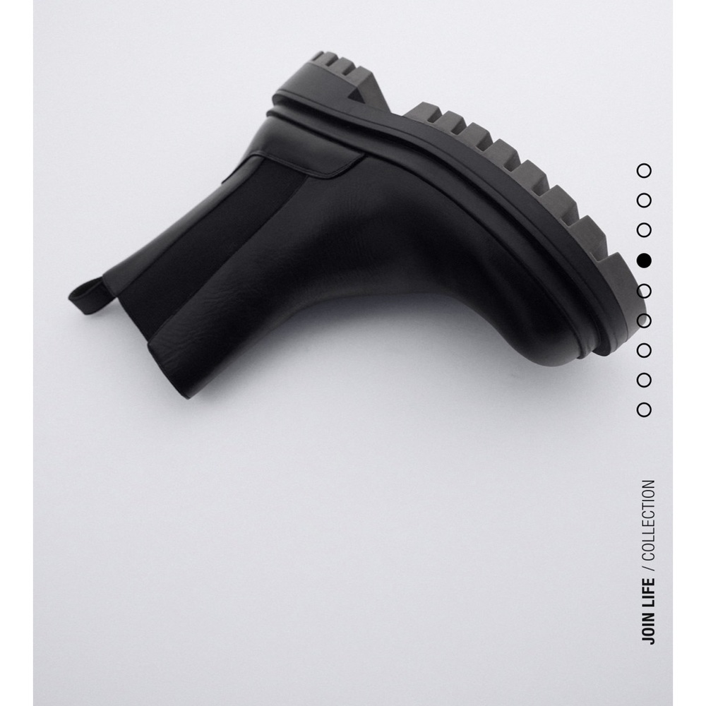 Zara lug sole low heel leather ankle boots - Picture 4 of 11